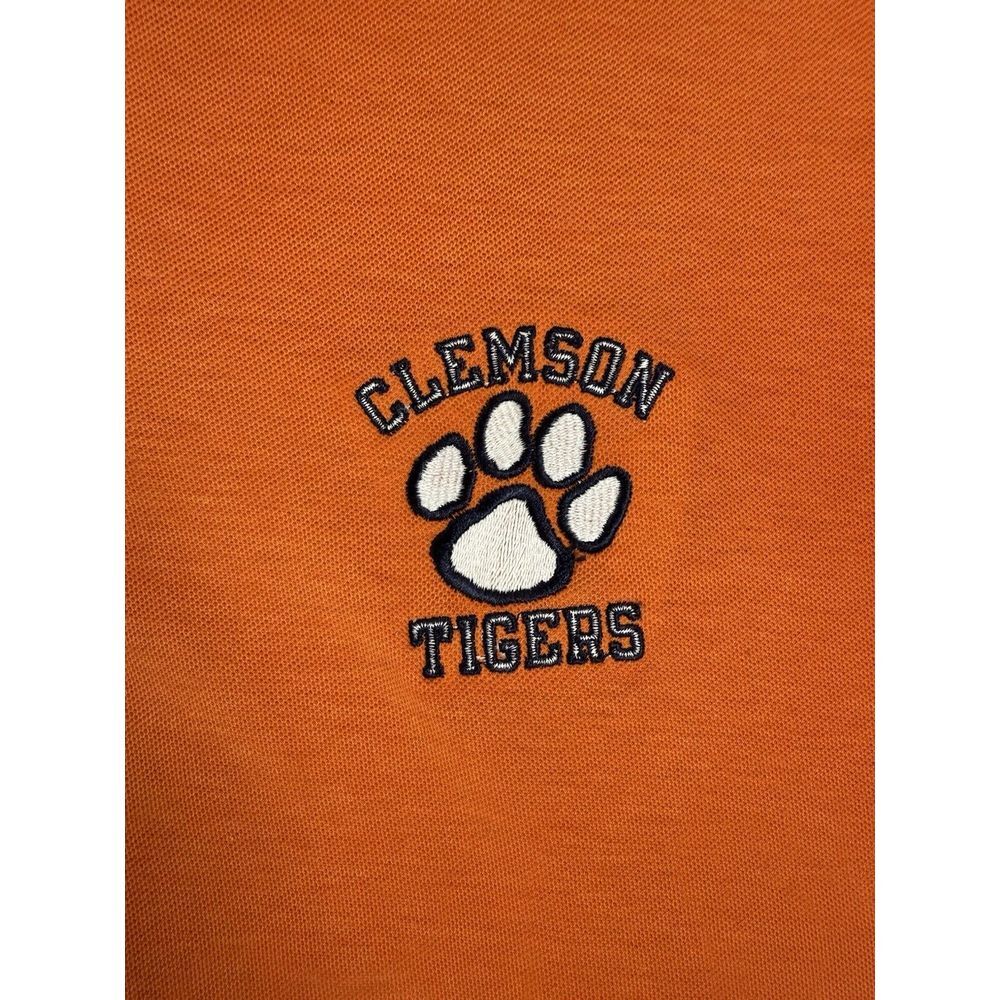 Clemson Tigers Champion Shirt Mens 2XL Orange Polo Made In USA Vintage 90s - Picture 5 of 15